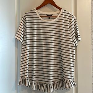 NWT, cream and black striped top